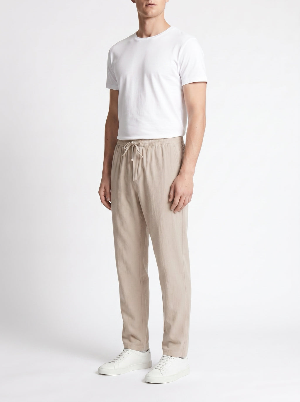 Zanzibar – Linen Pants — Beige — three-quarter view