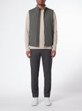Reversible Vest – Green/Beige — front view