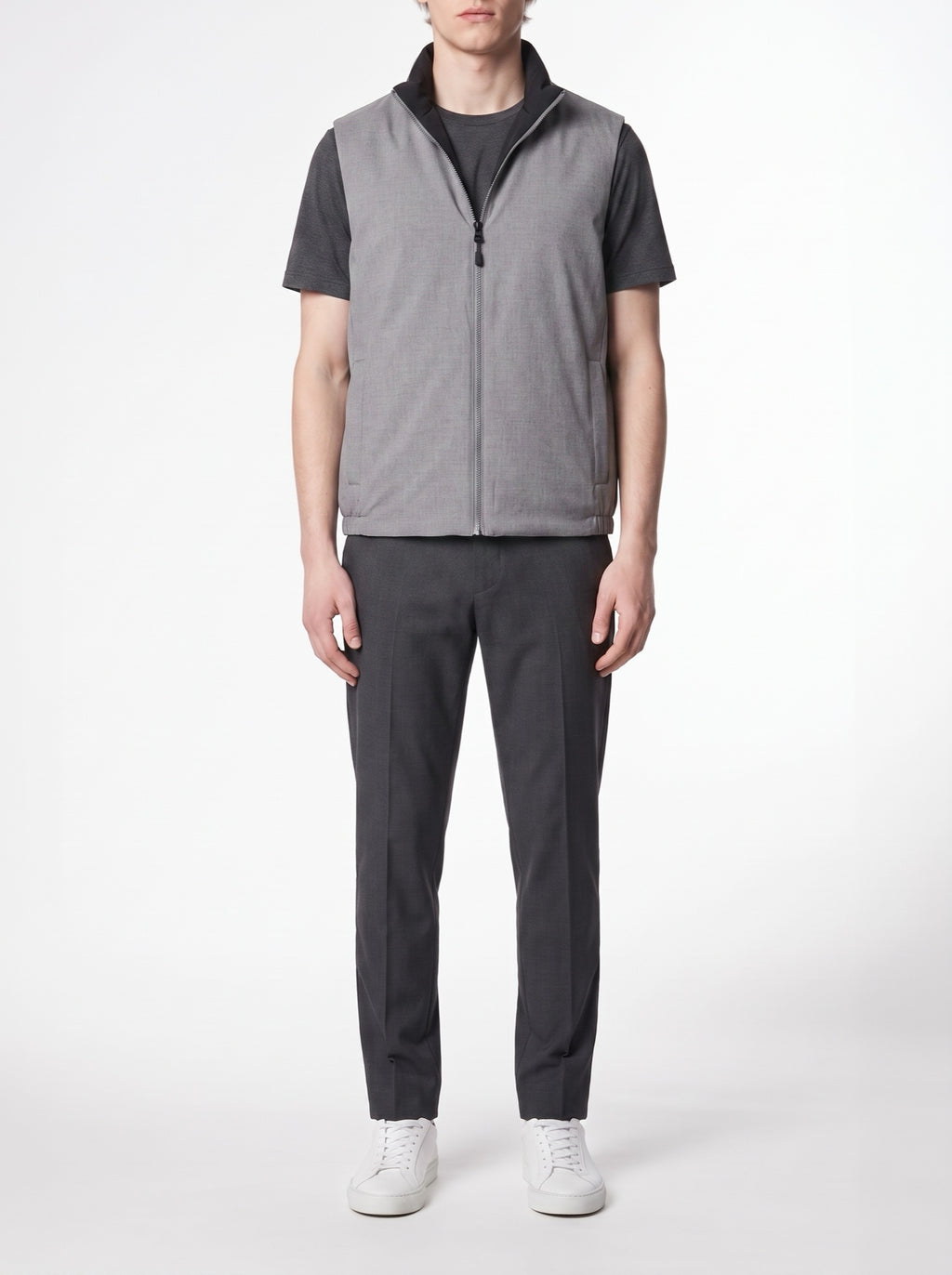 Reversible Vest – Black/Gray — Gray side