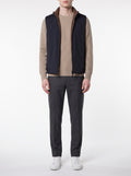 Reversible Vest – Navy/Brown — front view