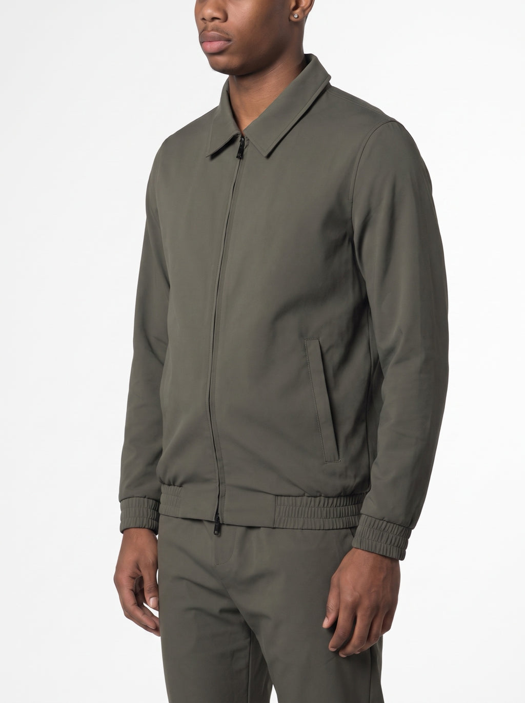 Technical Jacket - Green — three-quarter view