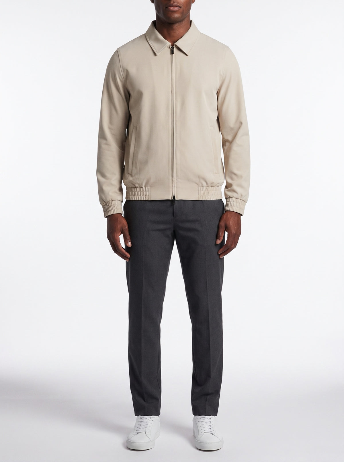 Tech Jacket - Beige — front view