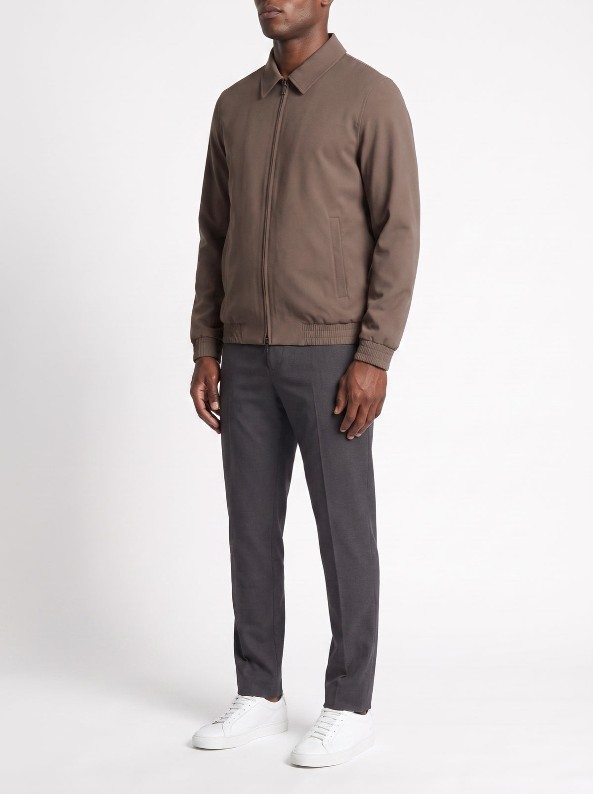 Tech Jacket – Ebony — three-quarter view