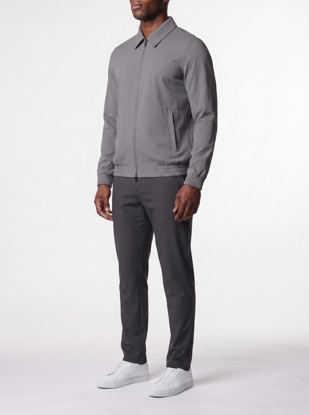 Tech Jacket – Gray — three-quarter view