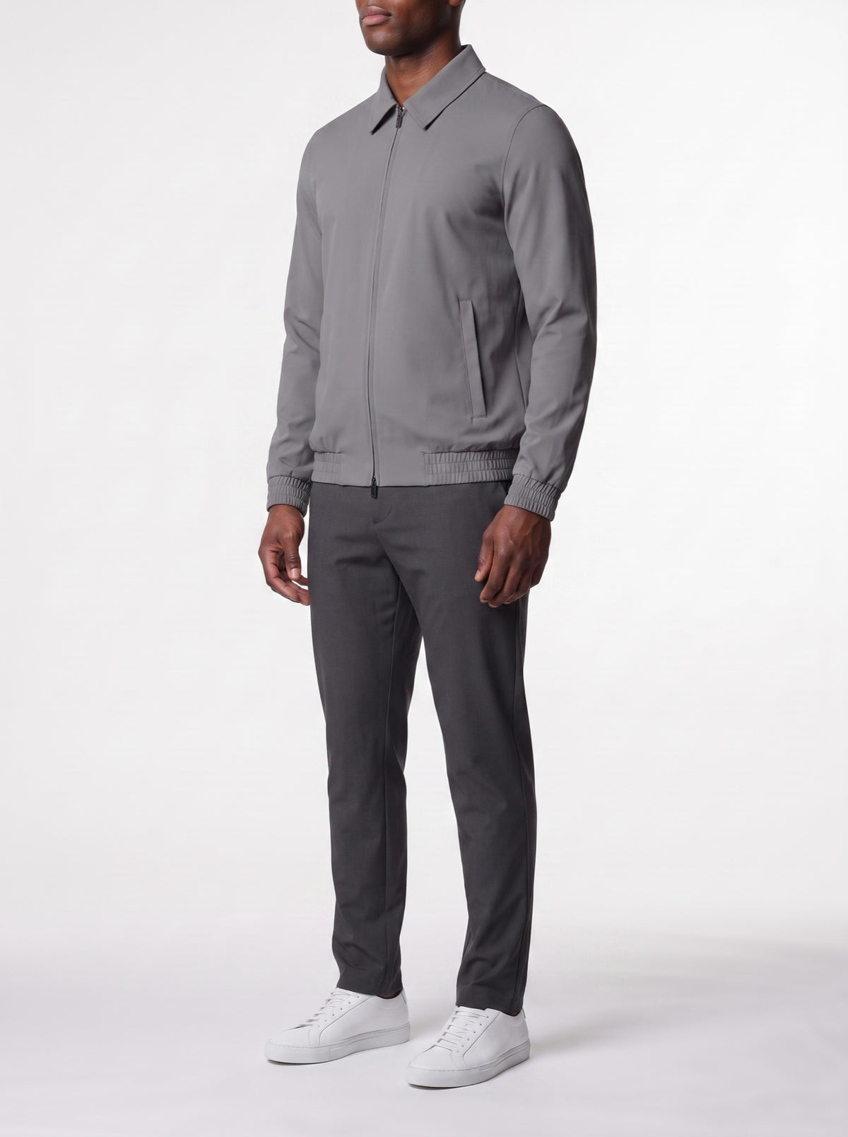 Tech Jacket – Gray — three-quarter view