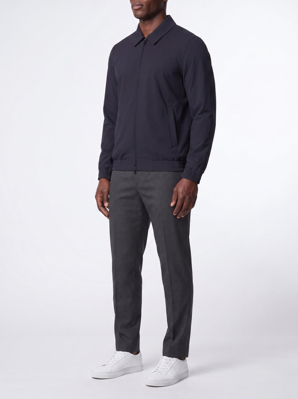 Tech Pants – Navy Blue — three-quarter view