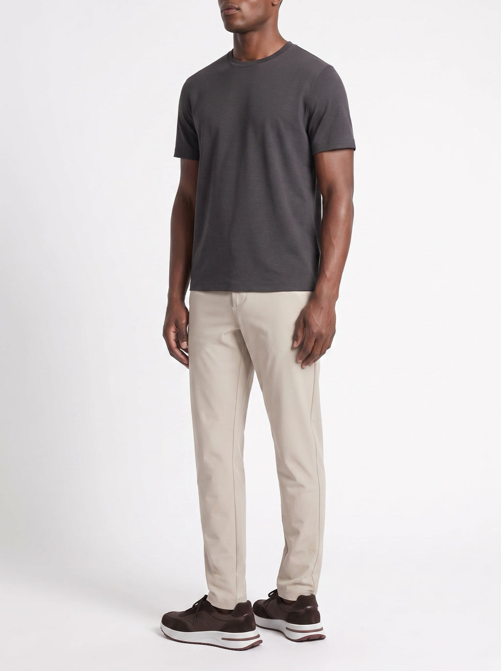 Tech Pants - Beige — three-quarter view