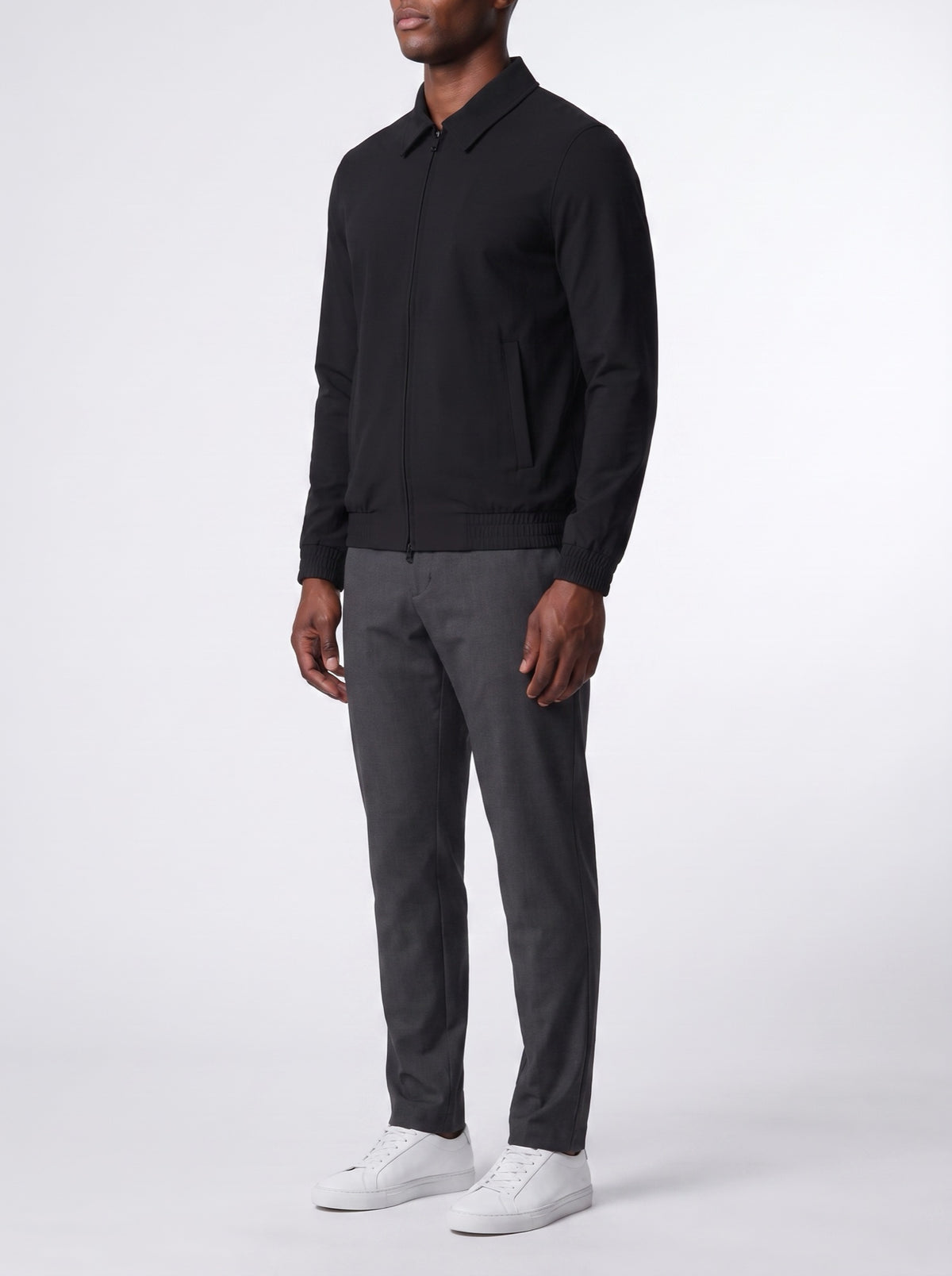 Tech Pants - Black — three-quarter view