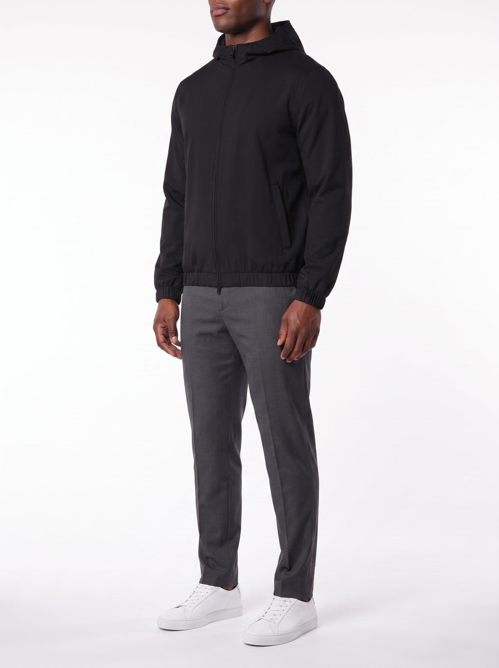 Tech Shell - Black — three-quarter view