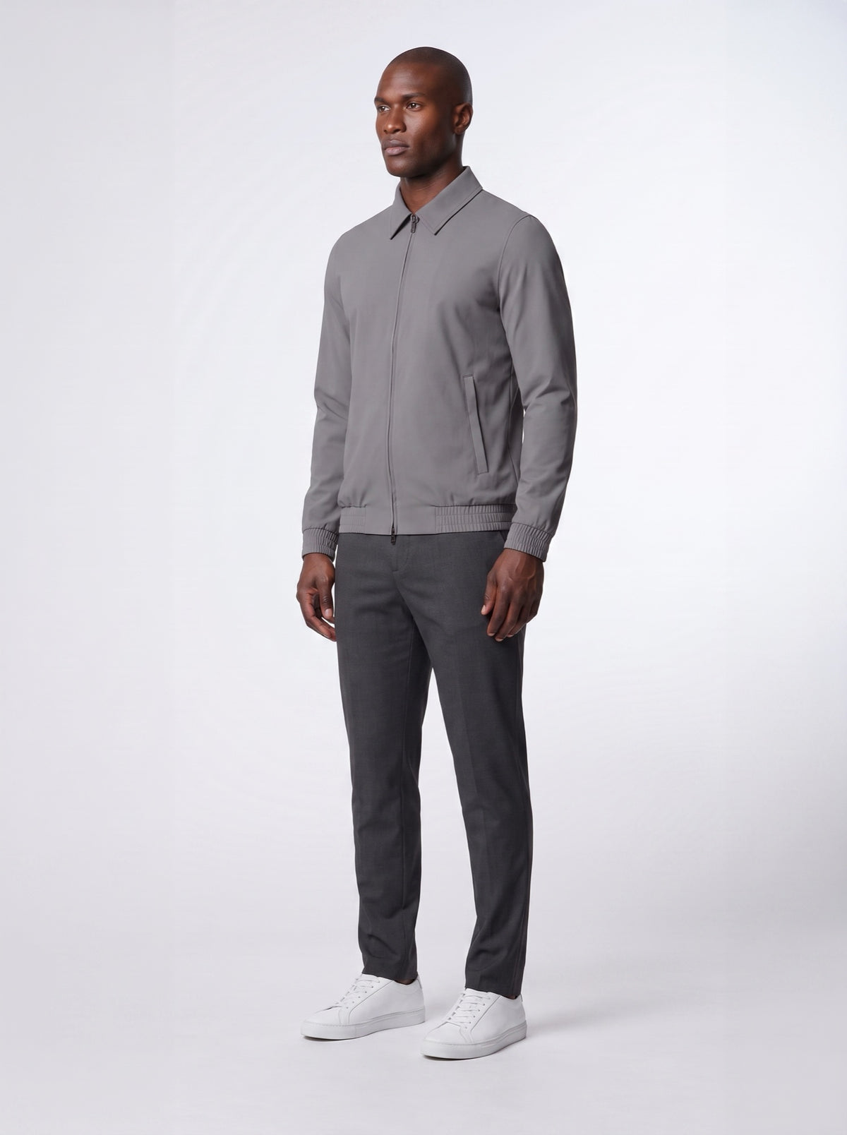 Tech Pants – Gray — three-quarter view