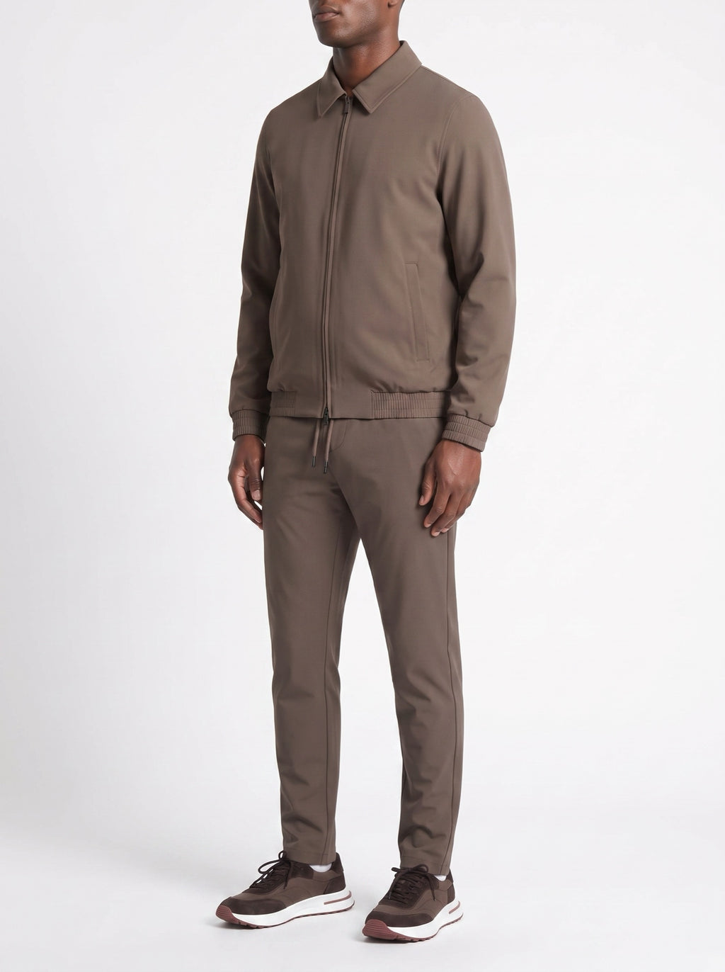 Tech Pants – Ebony — three-quarter view