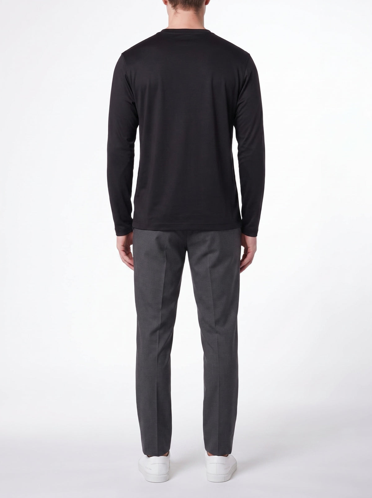BLACK → Luxury Long Sleeve T‑Shirt – Black — back view