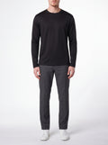 BLACK → Luxury Long Sleeve T‑Shirt – Black — front view
