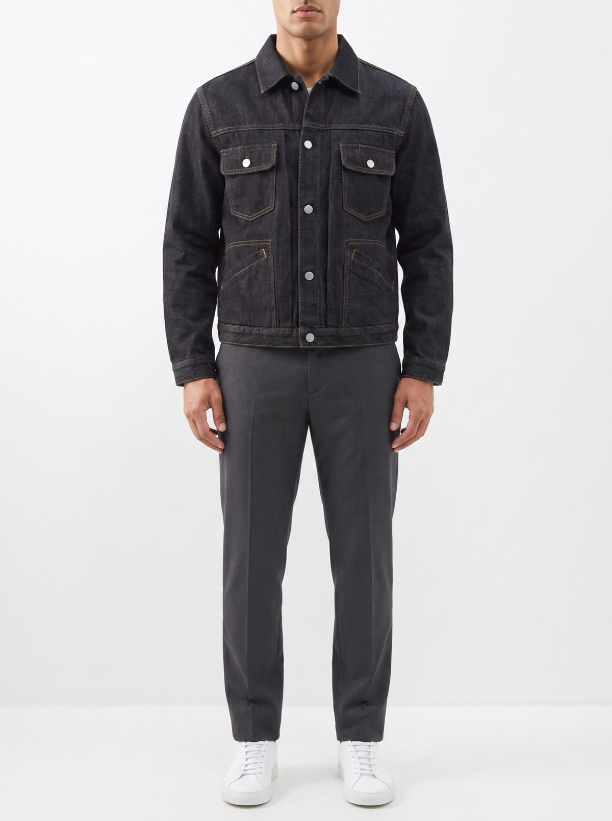 Black Denim Jacket — front view
