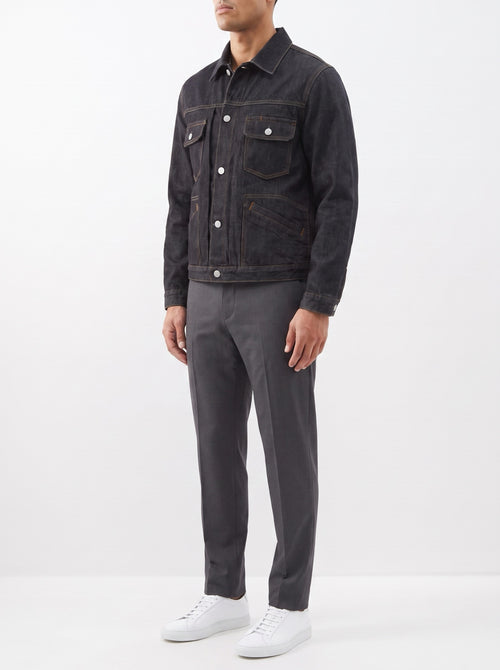 Black Denim Jacket — three-quarter view
