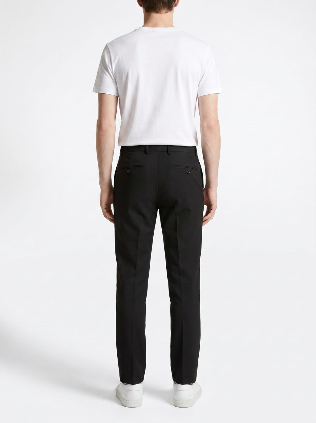 Black Winter Pants with Straight Fit — back view