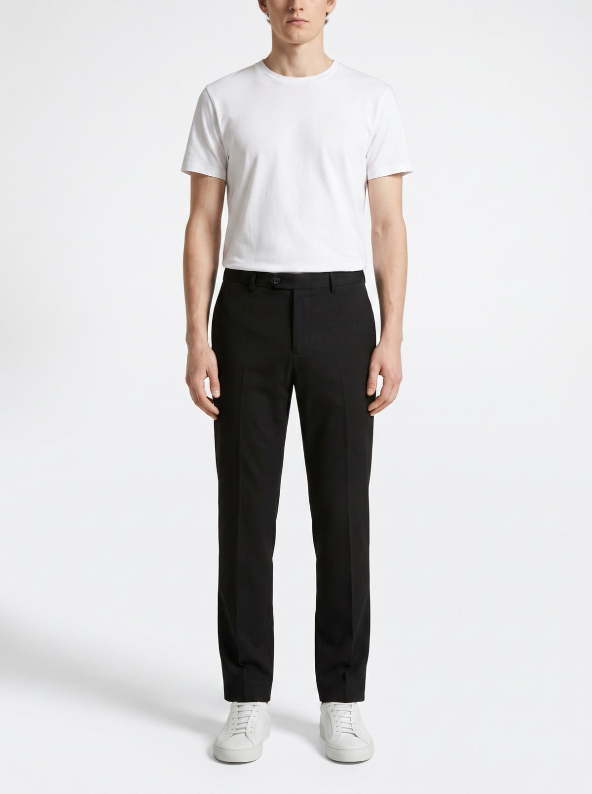 Black Winter Pants with Straight Fit — front view