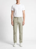 Slim Fit Pants in Pure Cotton — Champagne Green
