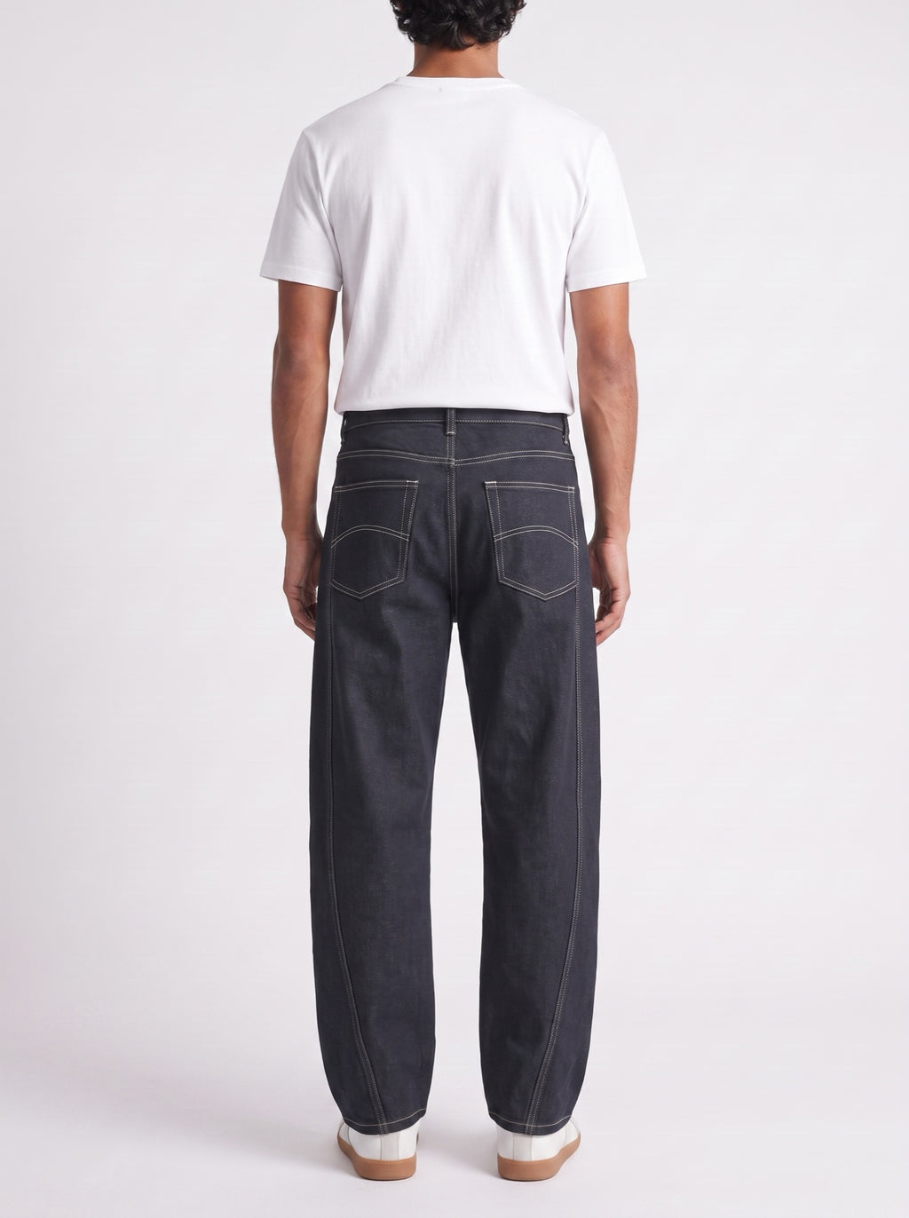 Raw Indigo Straight Jeans — back view