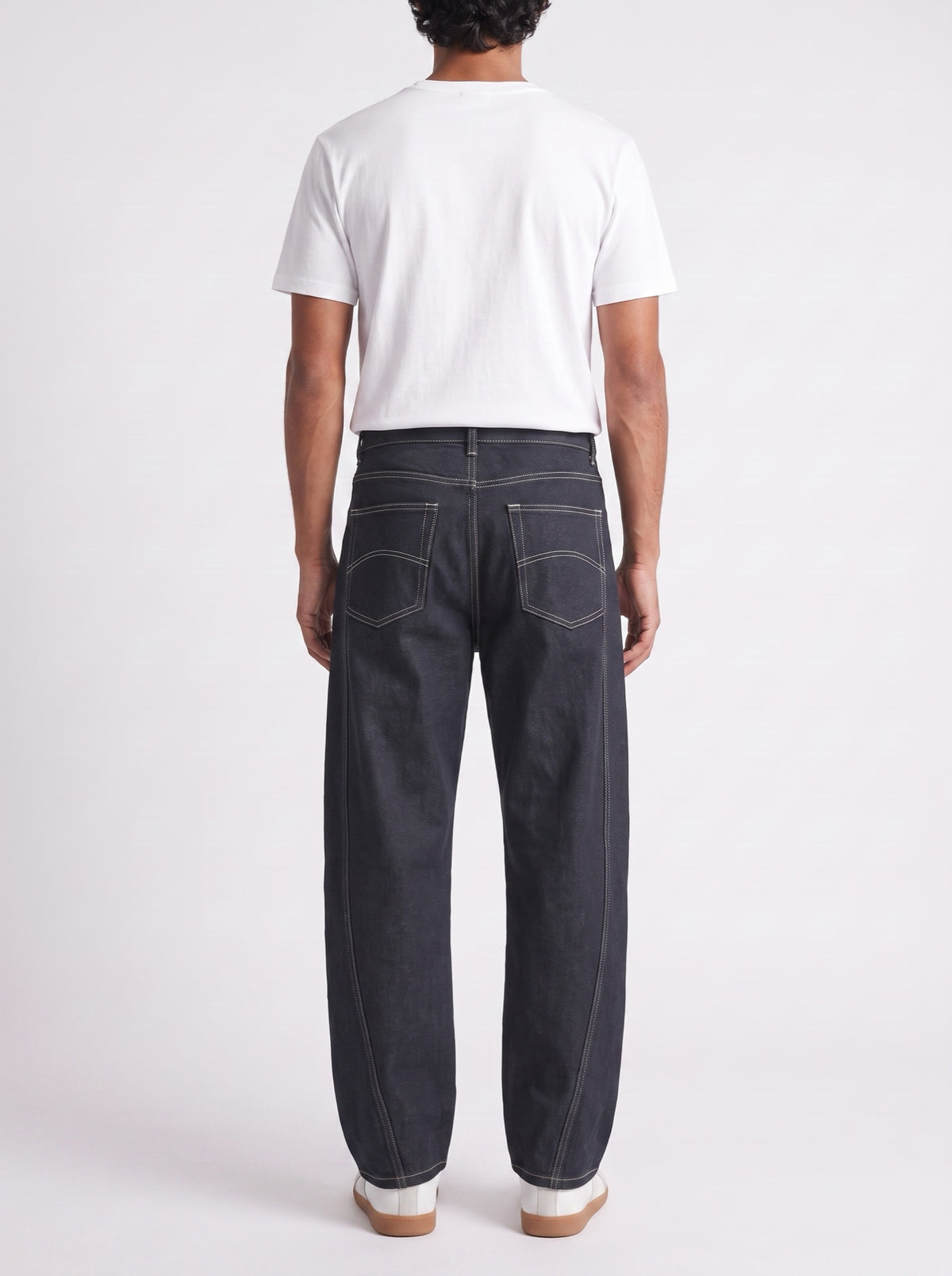 Raw Indigo Straight Jeans — back view