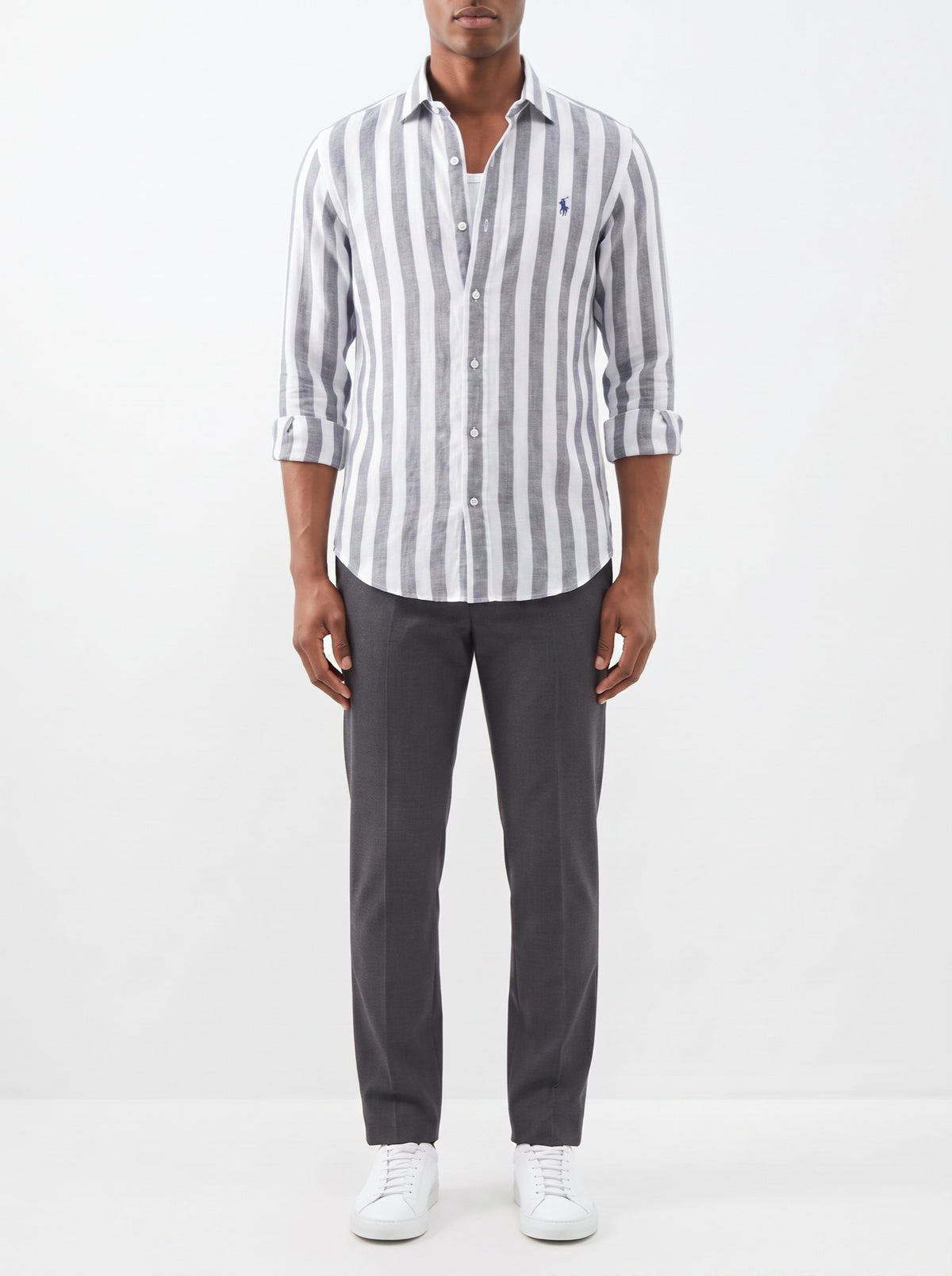 Premium Striped Casual Shirt — Gray
