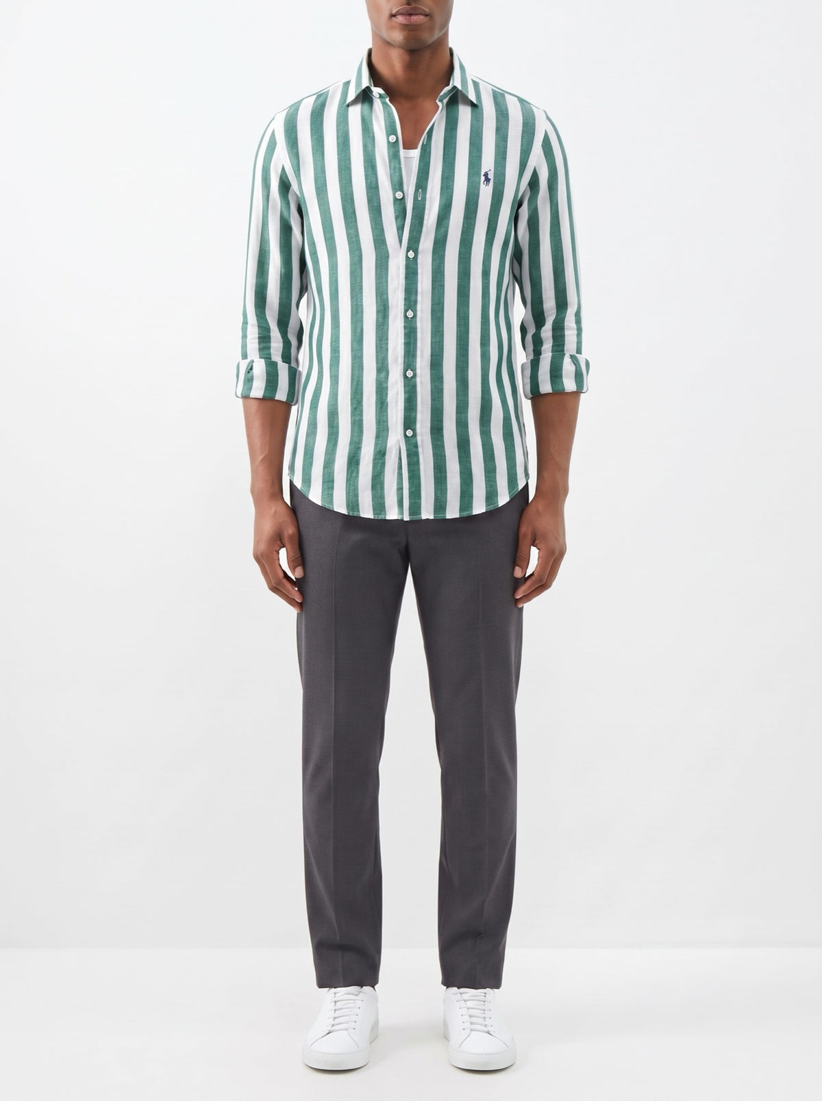 Premium Striped Casual Shirt — Green