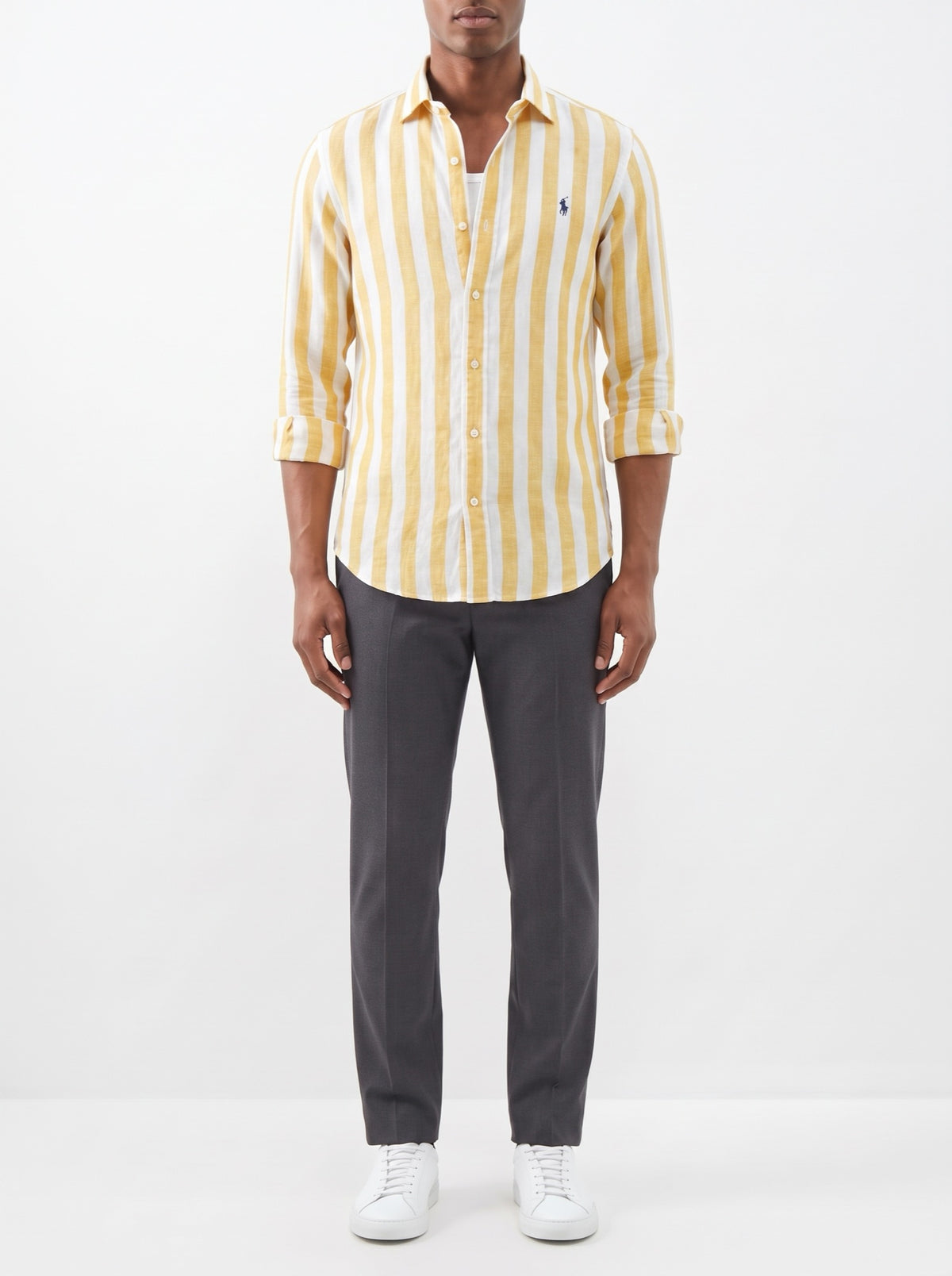 Premium Striped Casual Shirt — Yellow