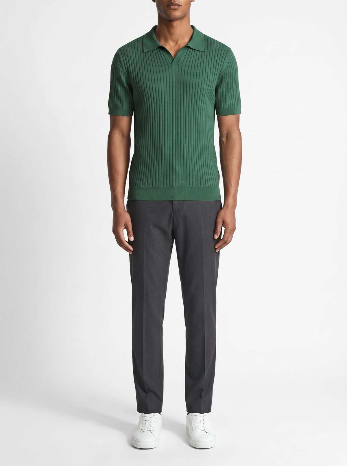 Premium Ribbed Polo Shirt — Green