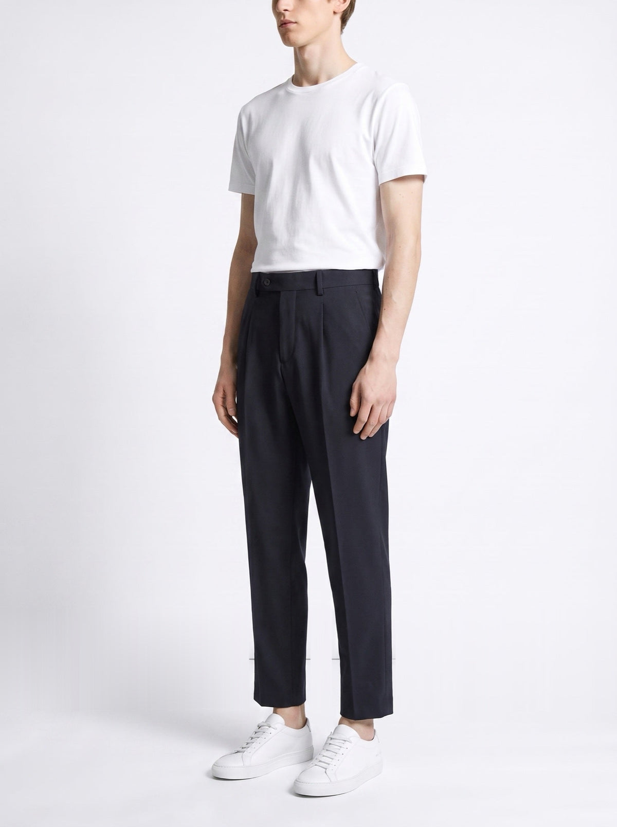 Paris High Waist Pants — Black — three-quarter view