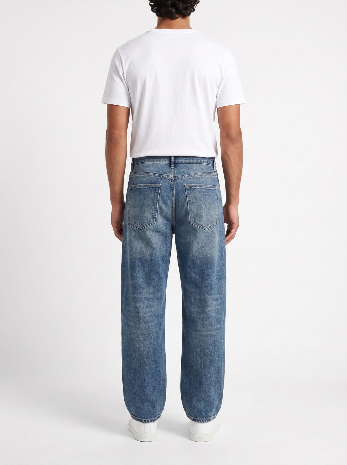 Oversized, Relaxed Vintage Straight-Leg Jeans — back view