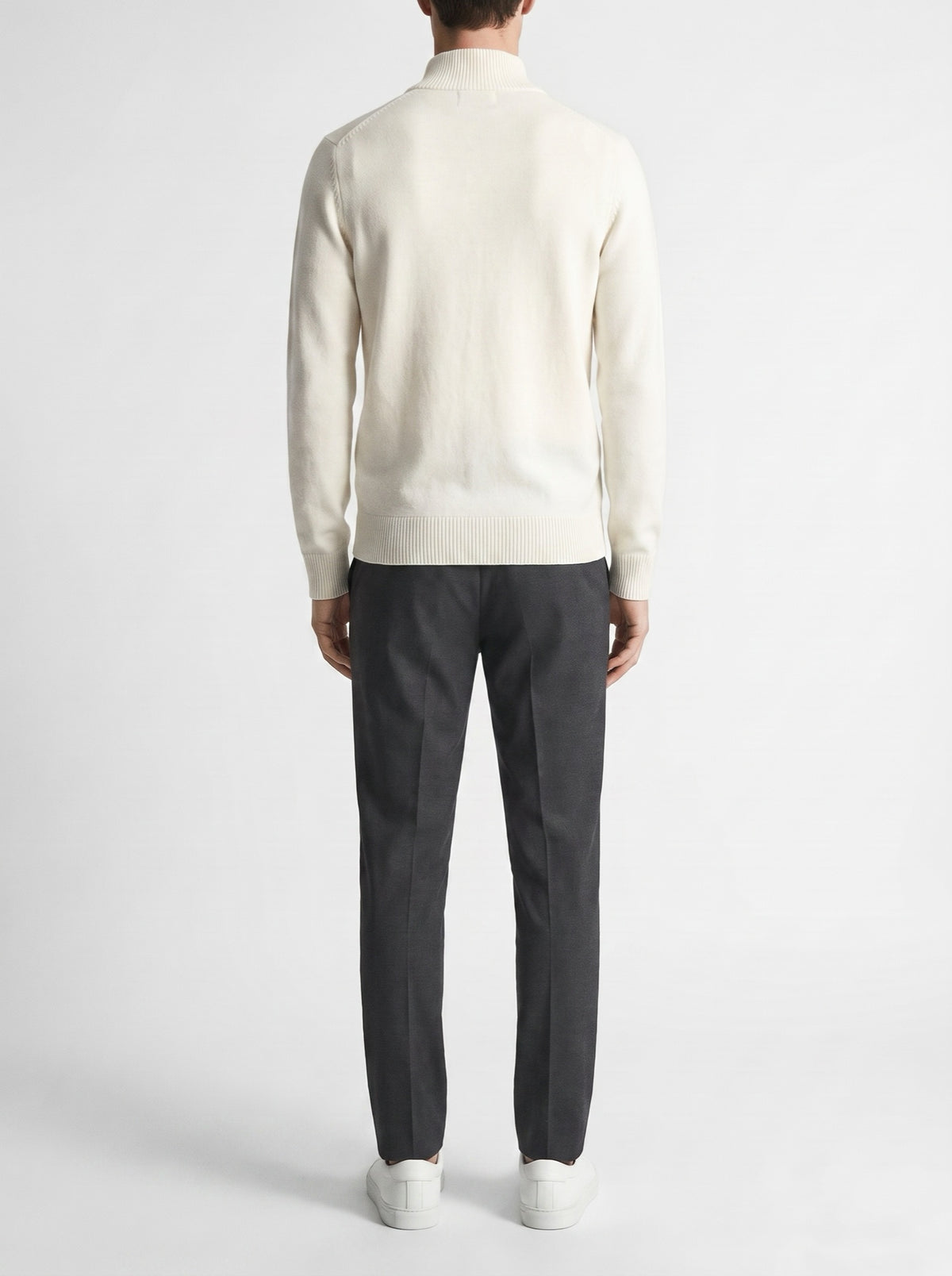 Off-white classic zip cardigan — back view