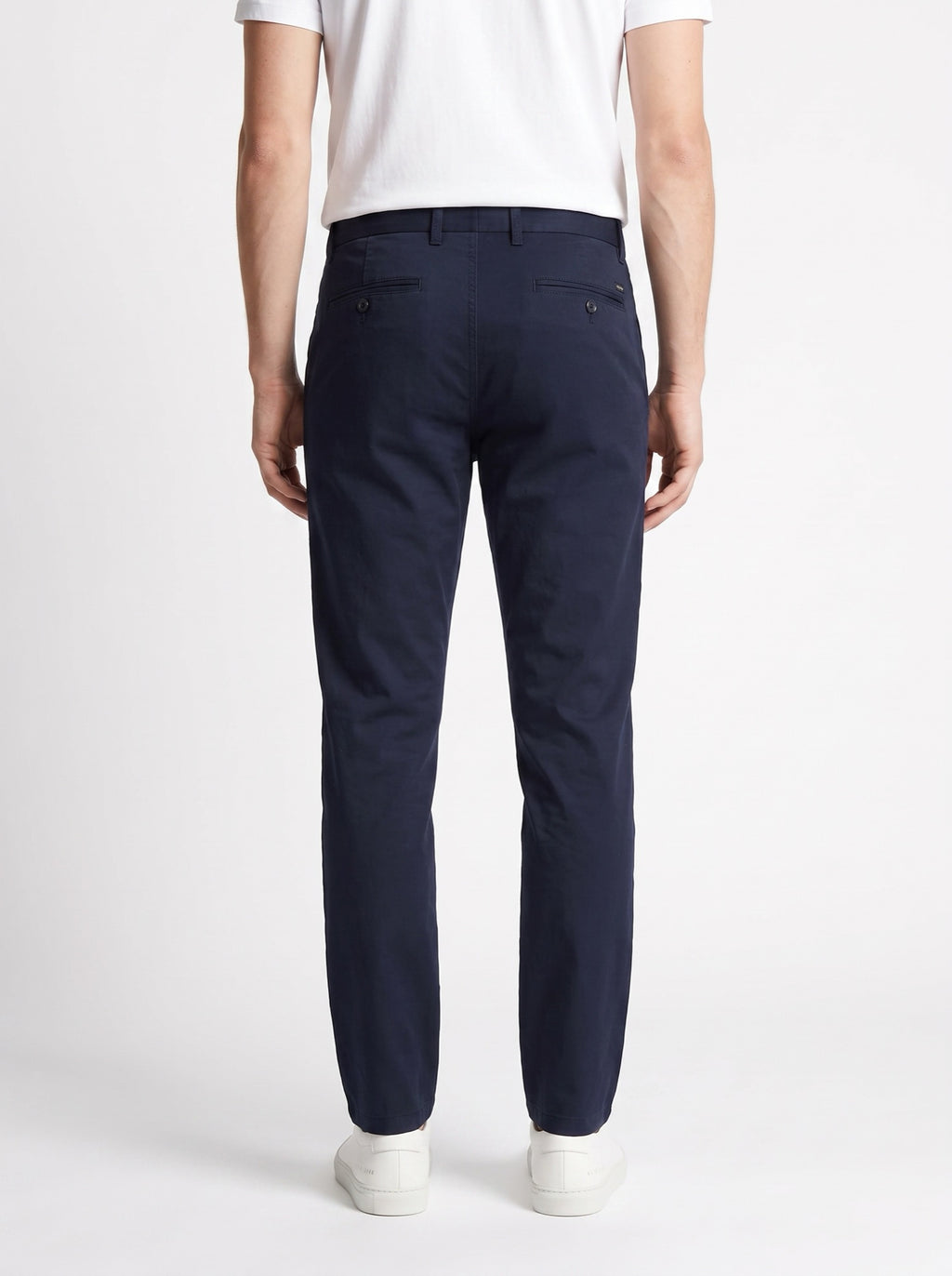 Navy Blue Straight Fit Chinos — back view