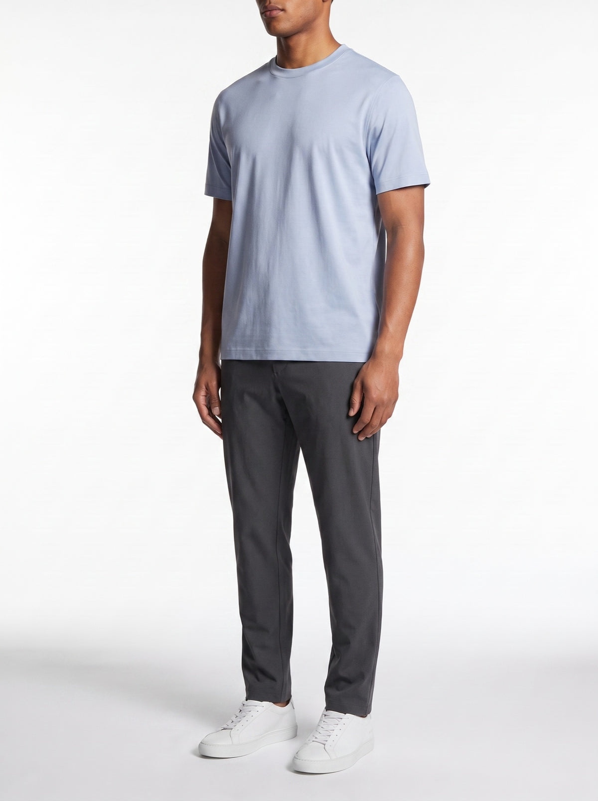 Luxury T-Shirt – Baby Blue — three-quarter view