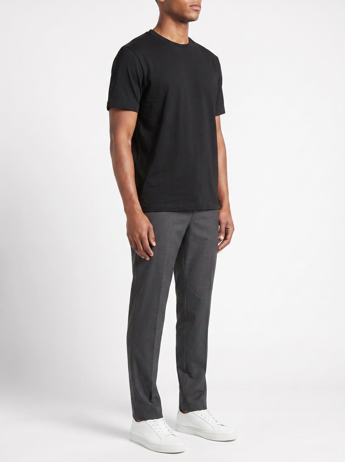 LuxeCool 50-Count Pima Cotton Ice Silk T-Shirt — three-quarter view