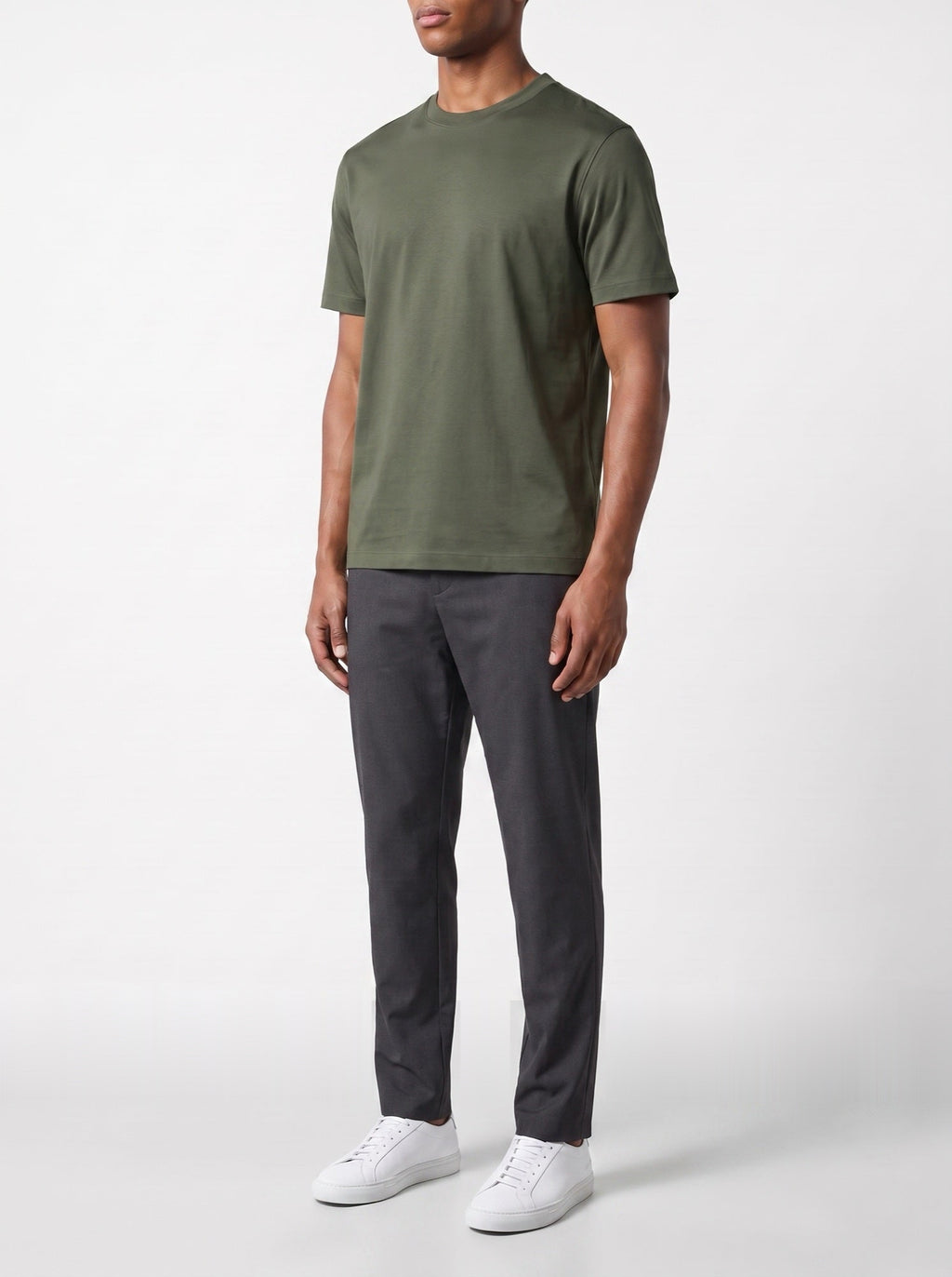 Luxury T-Shirt – Green — three-quarter view