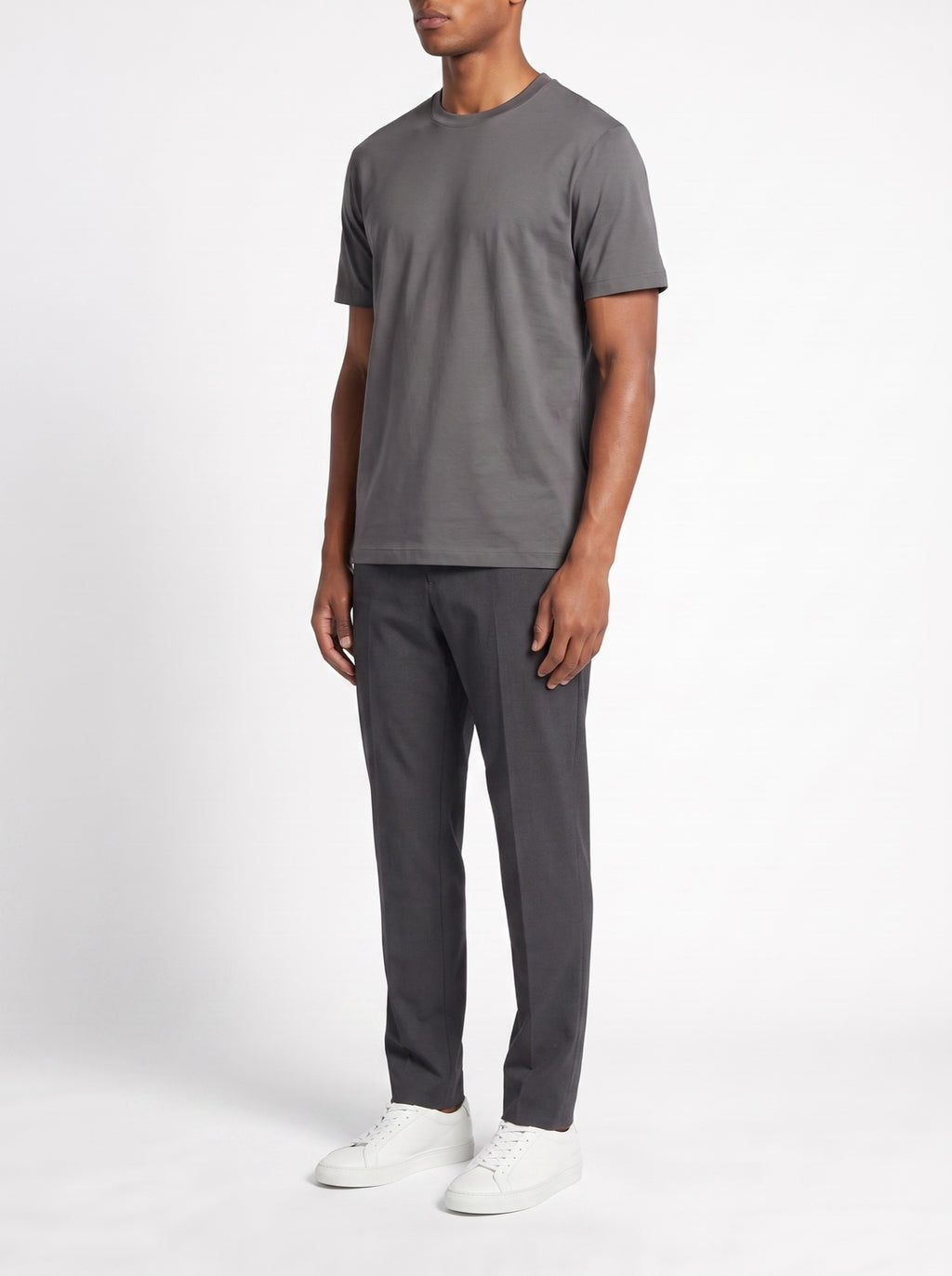 Luxury T-Shirt – Gray — three-quarter view