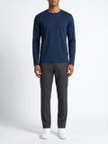 Luxury Long-Sleeve T-Shirt – Navy — front view