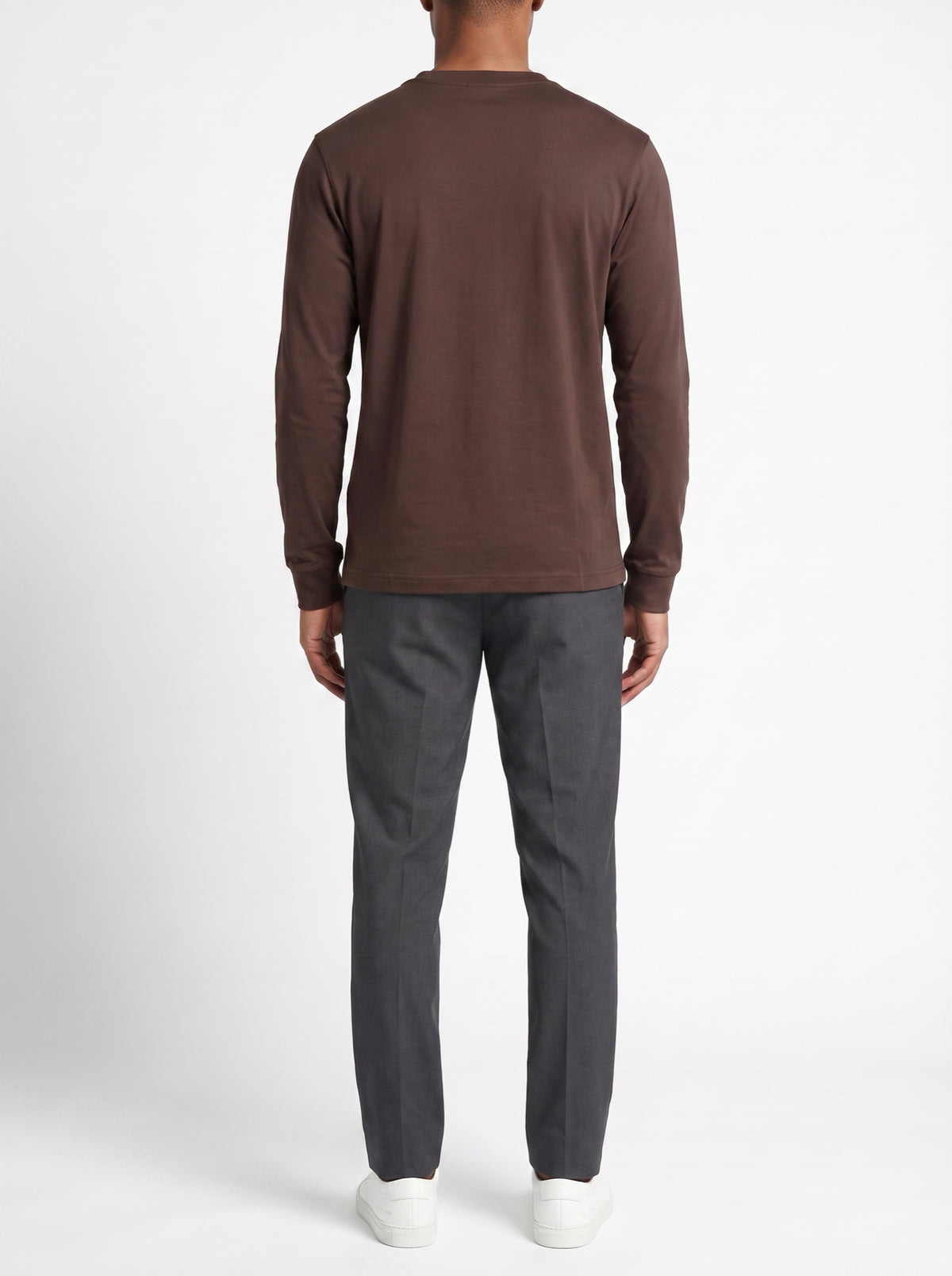 Luxury L/S T-Shirt – Brown — back view