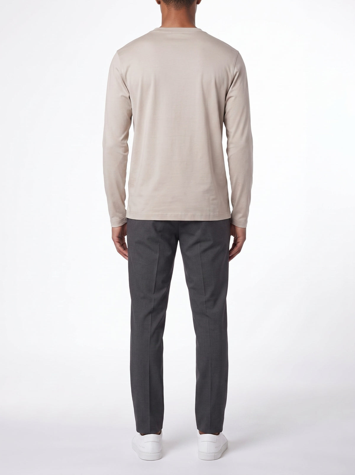 Luxury L/S T-Shirt – Beige — back view