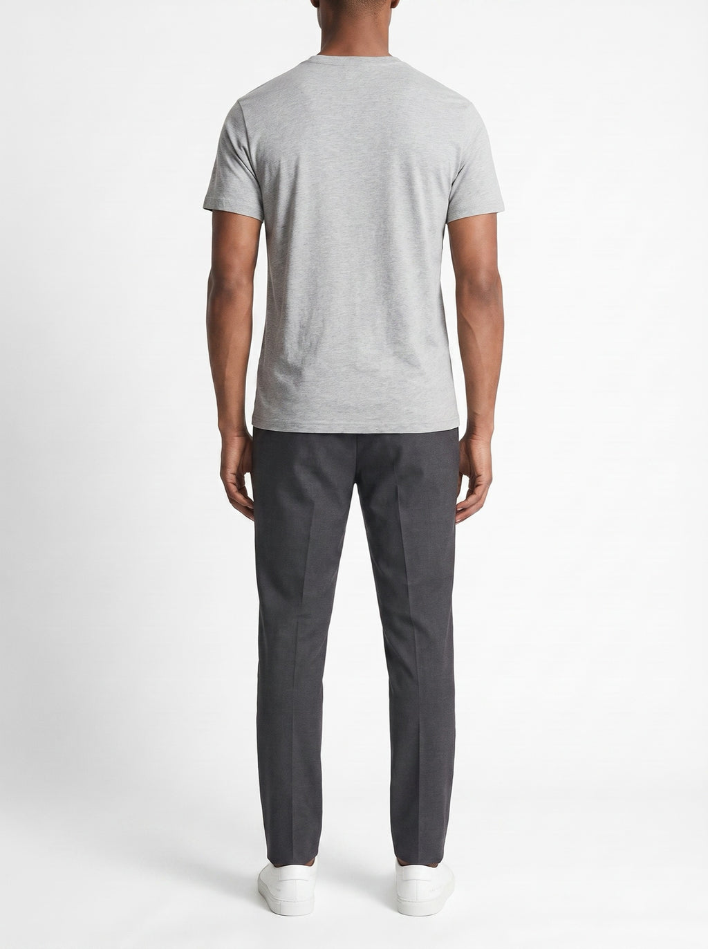 Heather Gray Slim Fit Crewneck T-Shirt — back view