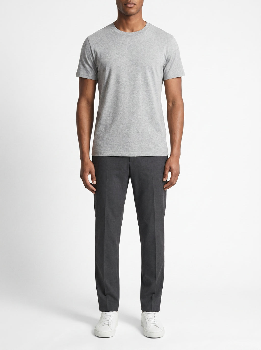 Heather Gray Slim Fit Crewneck T-Shirt — front view