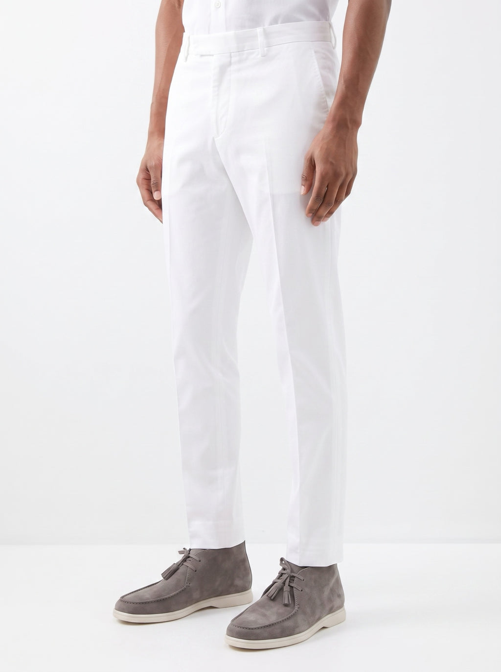 Gray lace-up loafer — three-quarter view