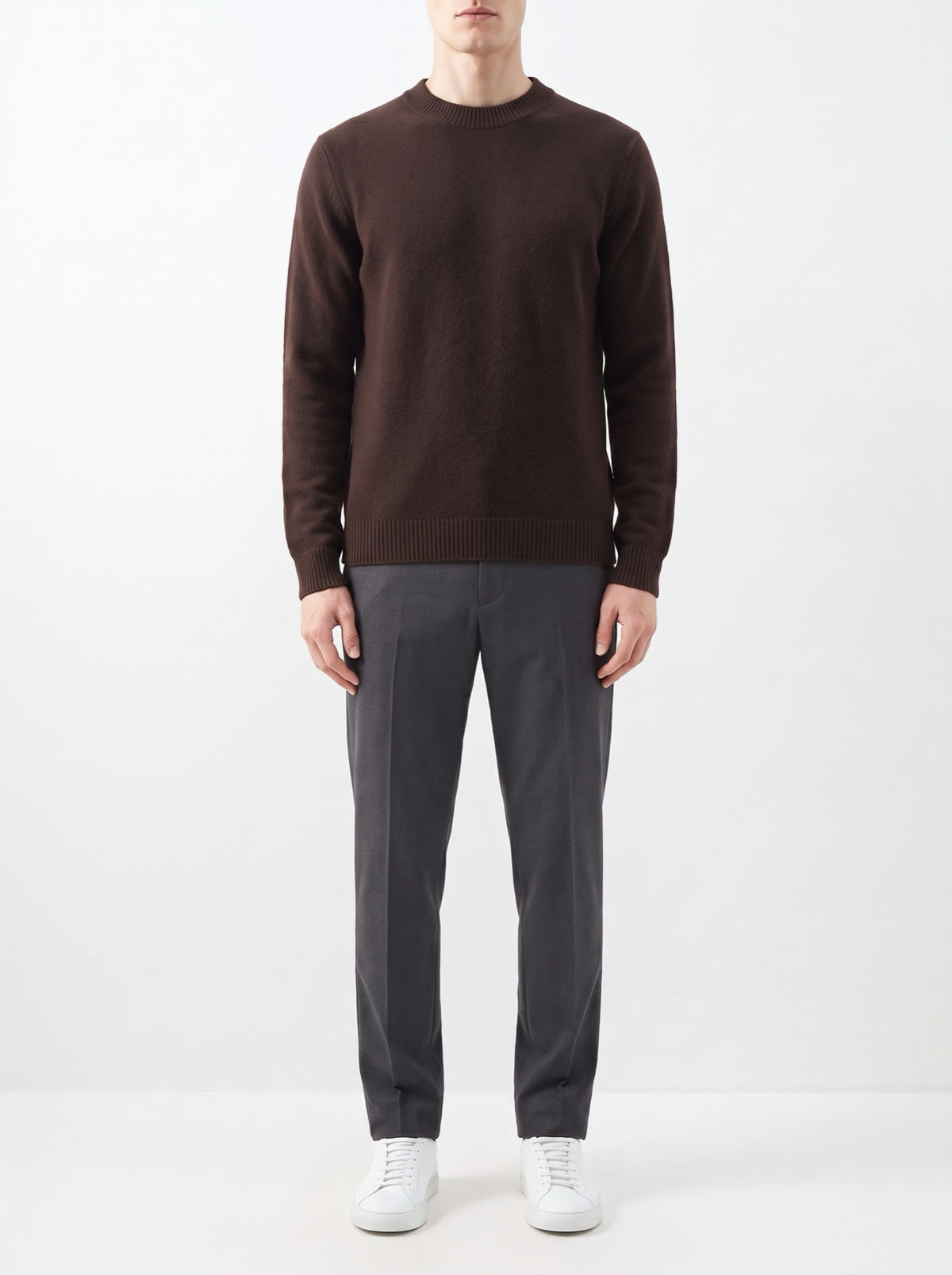 Elegant Vest with Polo Collar — Brown