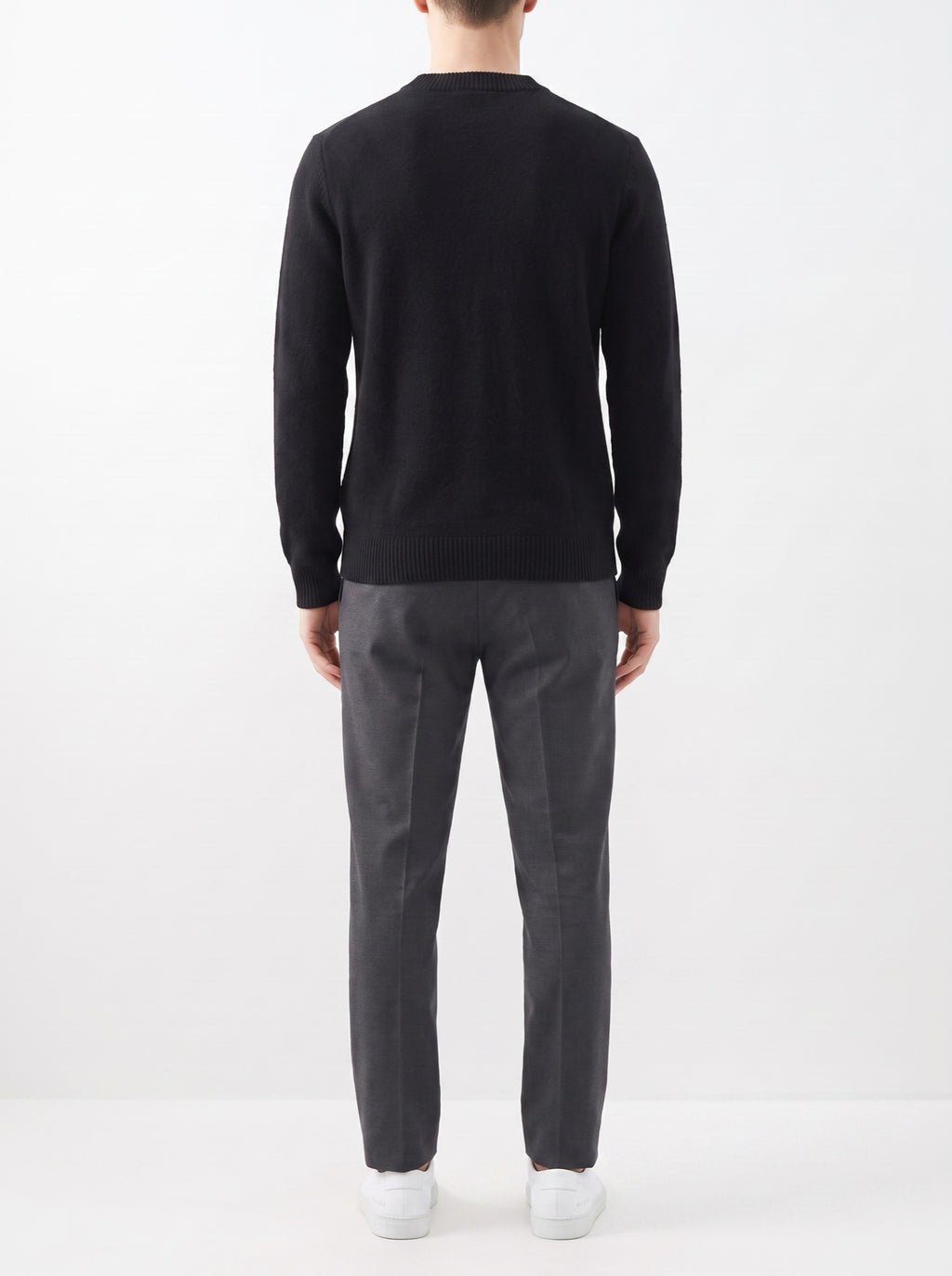 Elegant Vest with Polo Collar — Black — back view