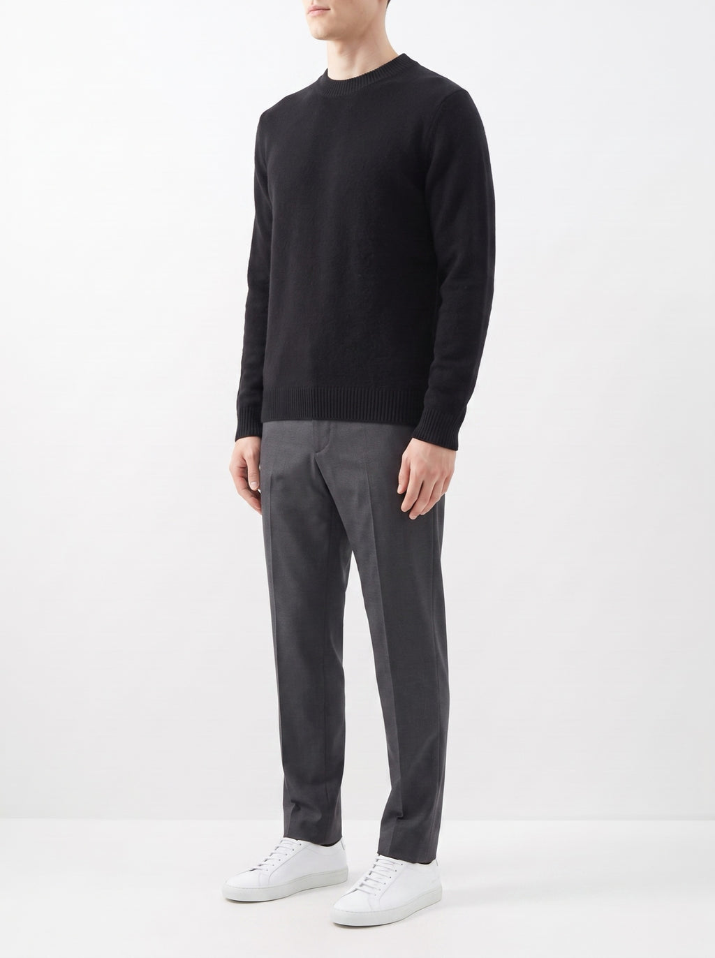 Elegant Vest with Polo Collar — Black — three-quarter view