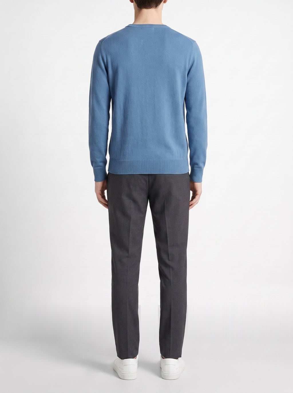 Dusty Blue 18mil Crewneck Sweater — back view