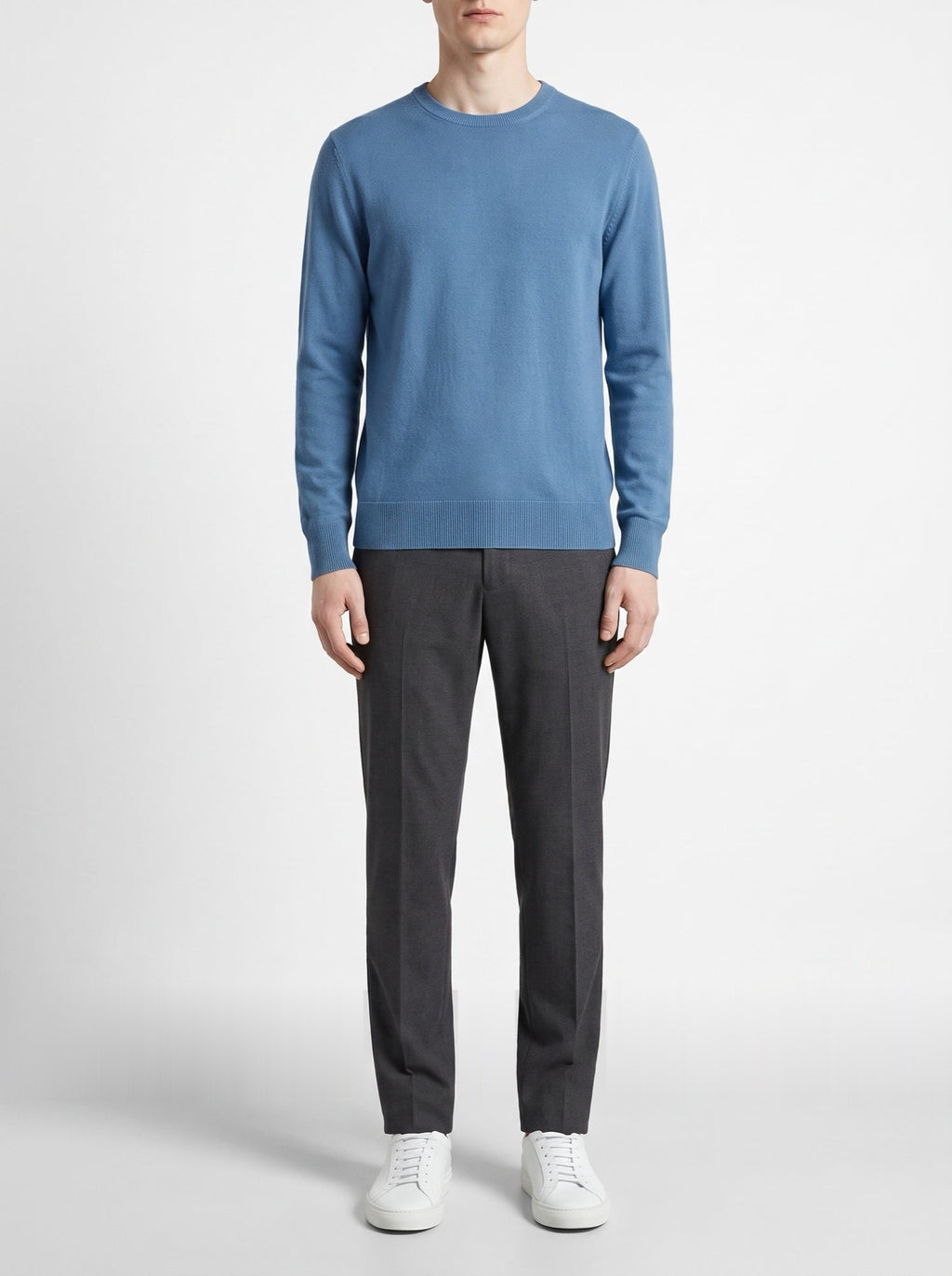 Dusty Blue 18mil Crewneck Sweater — front view