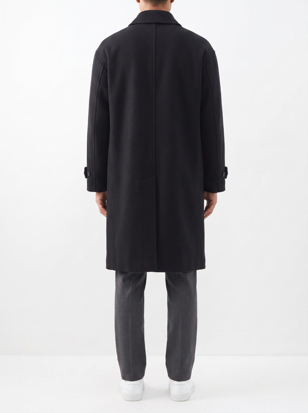 The Classic Reversible Wool Overcoat — Black — back view