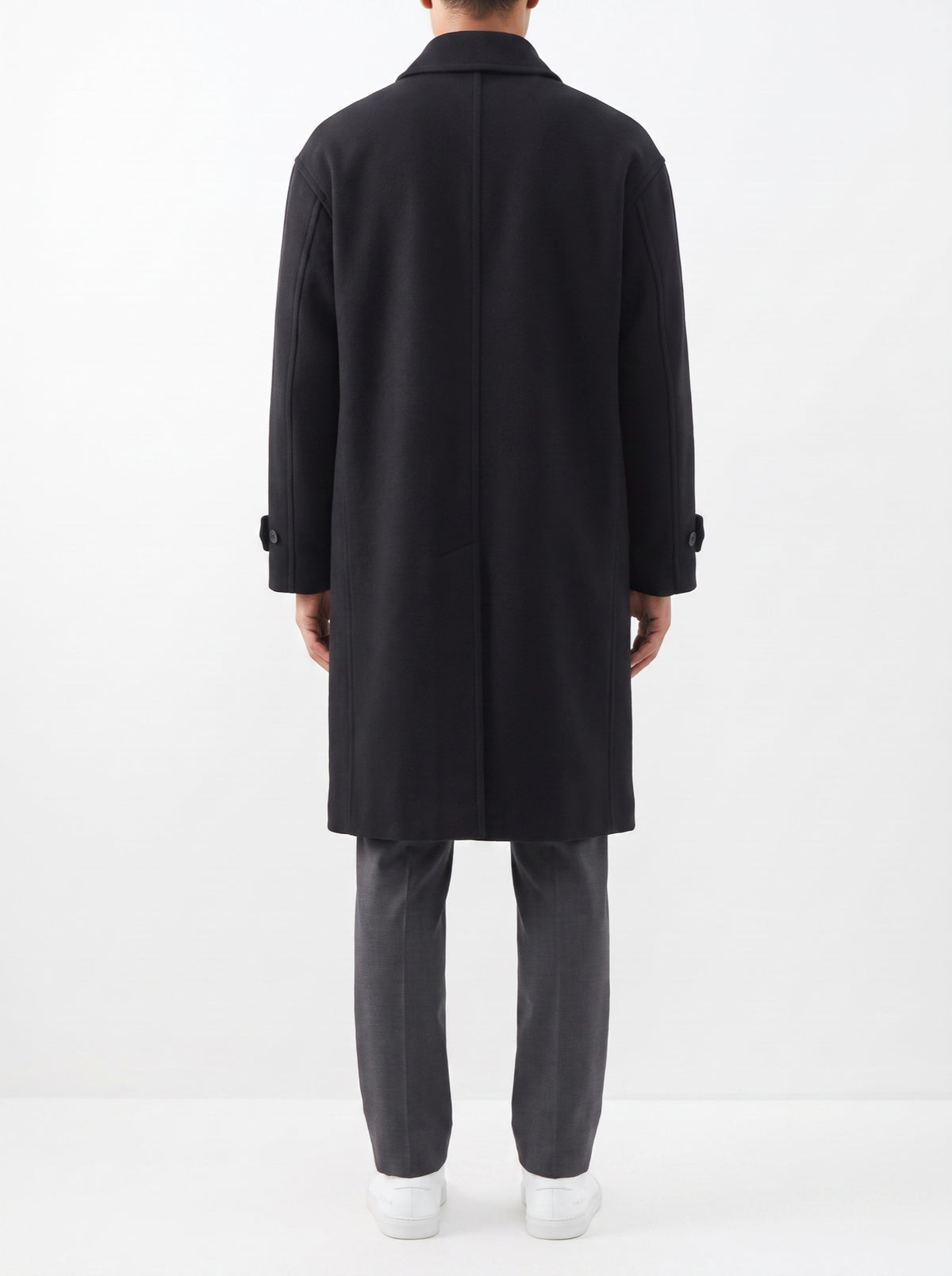 The Classic Reversible Wool Overcoat — Black — back view