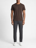 Brown slim fit crewneck T-shirt — front view